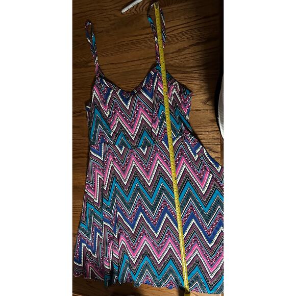 Torrid Size 2 Purple Multi Color Boho Aztec Hippie Midi Dress Adjustable Straps - Picture 7 of 8